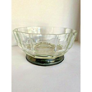 Vintage Crystal Fruit Bowl on Silverplate Base Italy Holiday Table Décor